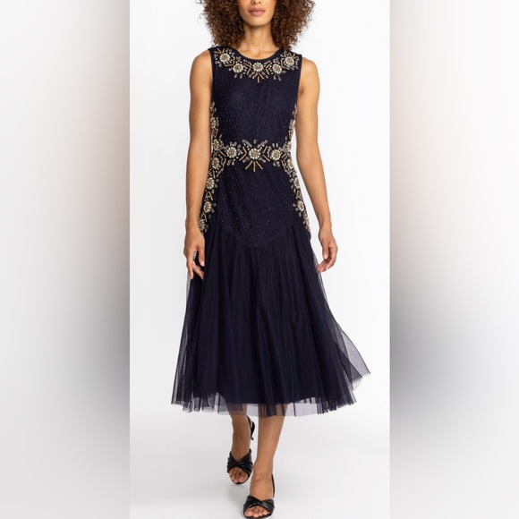 JOHNNY WAS Dress Maxi Evening Cocktail Beaded Romantic Wedding Formal  Jeweled Dresses